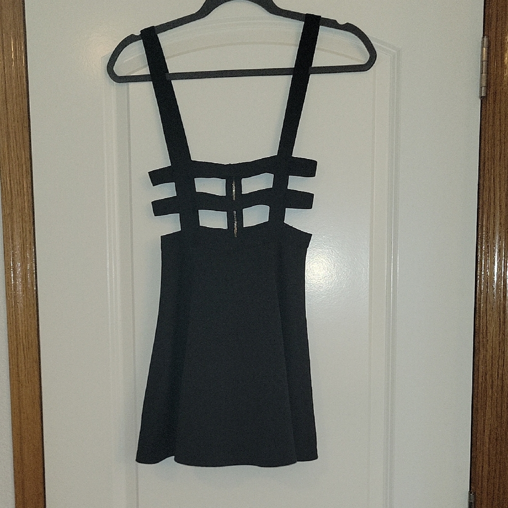Edgy Black Strappy Women's Dress